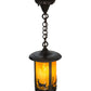 Meyda Lighting Fulton 8" Craftsman Brown Deer at Lake Pendant Light With Honey Art Shade Glass
