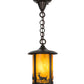 Meyda Lighting Fulton 8" Craftsman Brown Deer at Lake Pendant Light With Honey Art Shade Glass