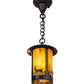 Meyda Lighting Fulton 8" Craftsman Brown Deer at Lake Pendant Light With Honey Art Shade Glass
