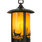 Meyda Lighting Fulton 8" Craftsman Brown Deer at Lake Pendant Light With Honey Art Shade Glass