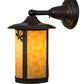 Meyda Lighting Fulton 8" Craftsman Brown Dragonfly Solid Mount Wall Sconce With Beige Shade Glass