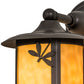 Meyda Lighting Fulton 8" Craftsman Brown Dragonfly Solid Mount Wall Sconce With Beige Shade Glass