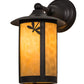 Meyda Lighting Fulton 8" Craftsman Brown Dragonfly Solid Mount Wall Sconce With Beige Shade Glass