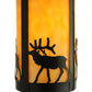 Meyda Lighting Fulton 8" Craftsman Brown Elk Hanging Wall Sconce With Beige Art Shade Glass