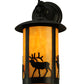 Meyda Lighting Fulton 8" Craftsman Brown Elk Hanging Wall Sconce With Beige Art Shade Glass