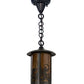 Meyda Lighting Fulton 8" Craftsman Brown Fly Fisherman Pendant Light With Honey Art Shade Glass