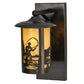 Meyda Lighting Fulton 8" Craftsman Brown Fly Fishing Creek Solid Mount Wall Sconce With Beige Iridescent Shade Glass