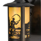 Meyda Lighting Fulton 8" Craftsman Brown Fly Fishing Creek Solid Mount Wall Sconce With Beige Iridescent Shade Glass