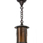 Meyda Lighting Fulton 8" Craftsman Brown Grapes Pendant Light With Honey Amber Art Shade Glass