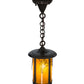 Meyda Lighting Fulton 8" Craftsman Brown Grapes Pendant Light With Honey Amber Art Shade Glass