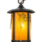 Meyda Lighting Fulton 8" Craftsman Brown Grapes Pendant Light With Honey Amber Art Shade Glass