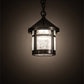 Meyda Lighting Fulton 8" Craftsman Brown Lantern Mini Pendant Light With Clear Seeded Shade Glass