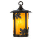 Meyda Lighting Fulton 8" Craftsman Brown Maple Leaf Pendant Light With Honey Art Shade Glass