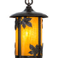 Meyda Lighting Fulton 8" Craftsman Brown Maple Leaf Pendant Light With Honey Art Shade Glass