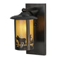 Meyda Lighting Fulton 8" Craftsman Brown Moose Creek Solid Mount Wall Sconce With Beige Iridescent Shade Glass