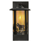 Meyda Lighting Fulton 8" Craftsman Brown Moose Creek Solid Mount Wall Sconce With Beige Iridescent Shade Glass