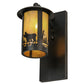 Meyda Lighting Fulton 8" Craftsman Brown Moose Creek Solid Mount Wall Sconce With Beige Iridescent Shade Glass