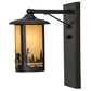 Meyda Lighting Fulton 8" Craftsman Brown Moose Creek Solid Mount Wall Sconce With Beige Iridescent Shade Glass