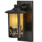 Meyda Lighting Fulton 8" Craftsman Brown Moose Creek Solid Mount Wall Sconce With Beige Iridescent Shade Glass