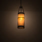 Meyda Lighting Fulton 8" Craftsman Brown Prime Mini Pendant Light With Amber Mica Shade Glass