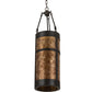 Meyda Lighting Fulton 8" Craftsman Brown Prime Mini Pendant Light With Amber Mica Shade Glass