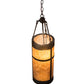 Meyda Lighting Fulton 8" Craftsman Brown Prime Mini Pendant Light With Amber Mica Shade Glass