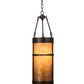 Meyda Lighting Fulton 8" Craftsman Brown Prime Mini Pendant Light With Amber Mica Shade Glass