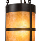 Meyda Lighting Fulton 8" Craftsman Brown Prime Mini Pendant Light With Amber Mica Shade Glass