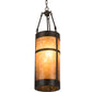 Meyda Lighting Fulton 8" Craftsman Brown Prime Mini Pendant Light With Amber Mica Shade Glass