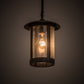 Meyda Lighting Fulton 8" Craftsman Brown Prime Pendant Light With Clear Seeded Shade Glass