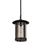 Meyda Lighting Fulton 8" Craftsman Brown Prime Pendant Light With Clear Seeded Shade Glass