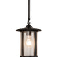 Meyda Lighting Fulton 8" Craftsman Brown Prime Pendant Light With Clear Seeded Shade Glass