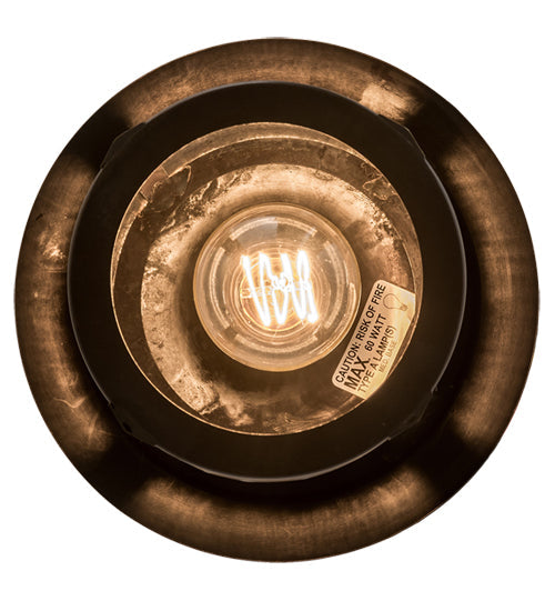 Meyda Lighting Fulton 8" Craftsman Brown Prime Pendant Light With Clear Seeded Shade Glass