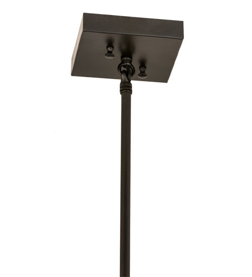 Meyda Lighting Fulton 8" Craftsman Brown Prime Pendant Light With Clear Seeded Shade Glass