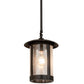 Meyda Lighting Fulton 8" Craftsman Brown Prime Pendant Light With Clear Seeded Shade Glass