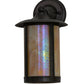 Meyda Lighting Fulton 8" Craftsman Brown Prime Solid Mount Wall Sconce With Beige Iridescent Shade Glass