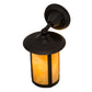 Meyda Lighting Fulton 8" Craftsman Brown Prime Solid Mount Wall Sconce With Beige Iridescent Shade Glass