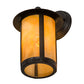 Meyda Lighting Fulton 8" Craftsman Brown Prime Solid Mount Wall Sconce With Beige Iridescent Shade Glass