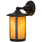 Meyda Lighting Fulton 8" Craftsman Brown Prime Solid Mount Wall Sconce With Beige Iridescent Shade Glass