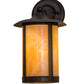 Meyda Lighting Fulton 8" Craftsman Brown Prime Solid Mount Wall Sconce With Beige Iridescent Shade Glass