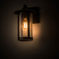 Meyda Lighting Fulton 8" Craftsman Brown Prime Solid Mount Wall Sconce With Clear Seeded Shade Glass