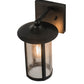 Meyda Lighting Fulton 8" Craftsman Brown Prime Solid Mount Wall Sconce With Clear Seeded Shade Glass