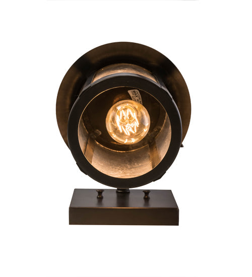 Meyda Lighting Fulton 8" Craftsman Brown Prime Solid Mount Wall Sconce With Clear Seeded Shade Glass