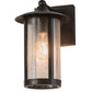 Meyda Lighting Fulton 8" Craftsman Brown Prime Solid Mount Wall Sconce With Clear Seeded Shade Glass