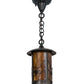 Meyda Lighting Fulton 8" Craftsman Brown Song Bird Mini Pendant Light With Honey Art Shade Glass