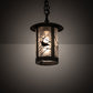 Meyda Lighting Fulton 8" Craftsman Brown Song Bird Pendant Light With Clear Seeded Shade Glass