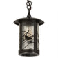 Meyda Lighting Fulton 8" Craftsman Brown Song Bird Pendant Light With Clear Seeded Shade Glass