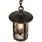 Meyda Lighting Fulton 8" Craftsman Brown Song Bird Pendant Light With Clear Seeded Shade Glass