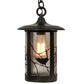 Meyda Lighting Fulton 8" Craftsman Brown Song Bird Pendant Light With Clear Seeded Shade Glass