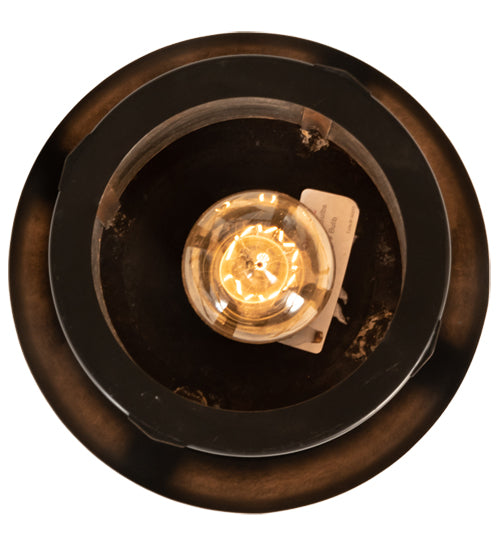 Meyda Lighting Fulton 8" Craftsman Brown Song Bird Pendant Light With Clear Seeded Shade Glass